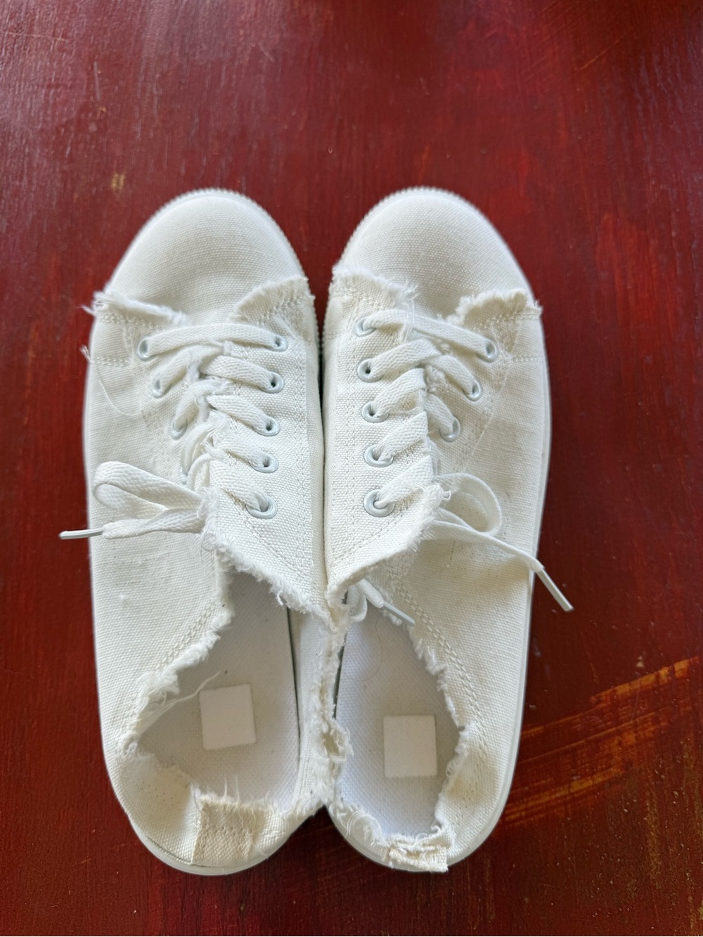 White  Canvas Sneakers - Casual Lace-Up Shoes